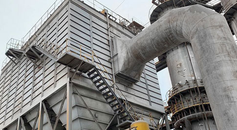 Umzug des Kalkofen-Staubsammlers am Projektstandort Tangshan Donghua